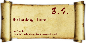 Bölcskey Imre névjegykártya