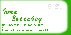 imre bolcskey business card